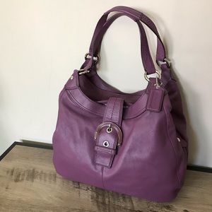 COACH Soho Lynn PURPLE LEATHER Expandable BAG